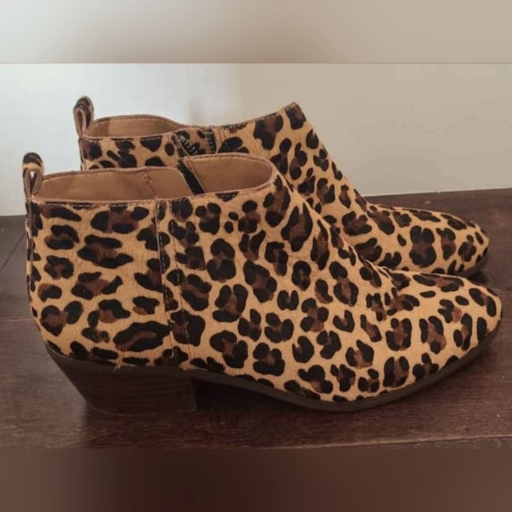 J. Crew Leopard Print Calf Hair Booties